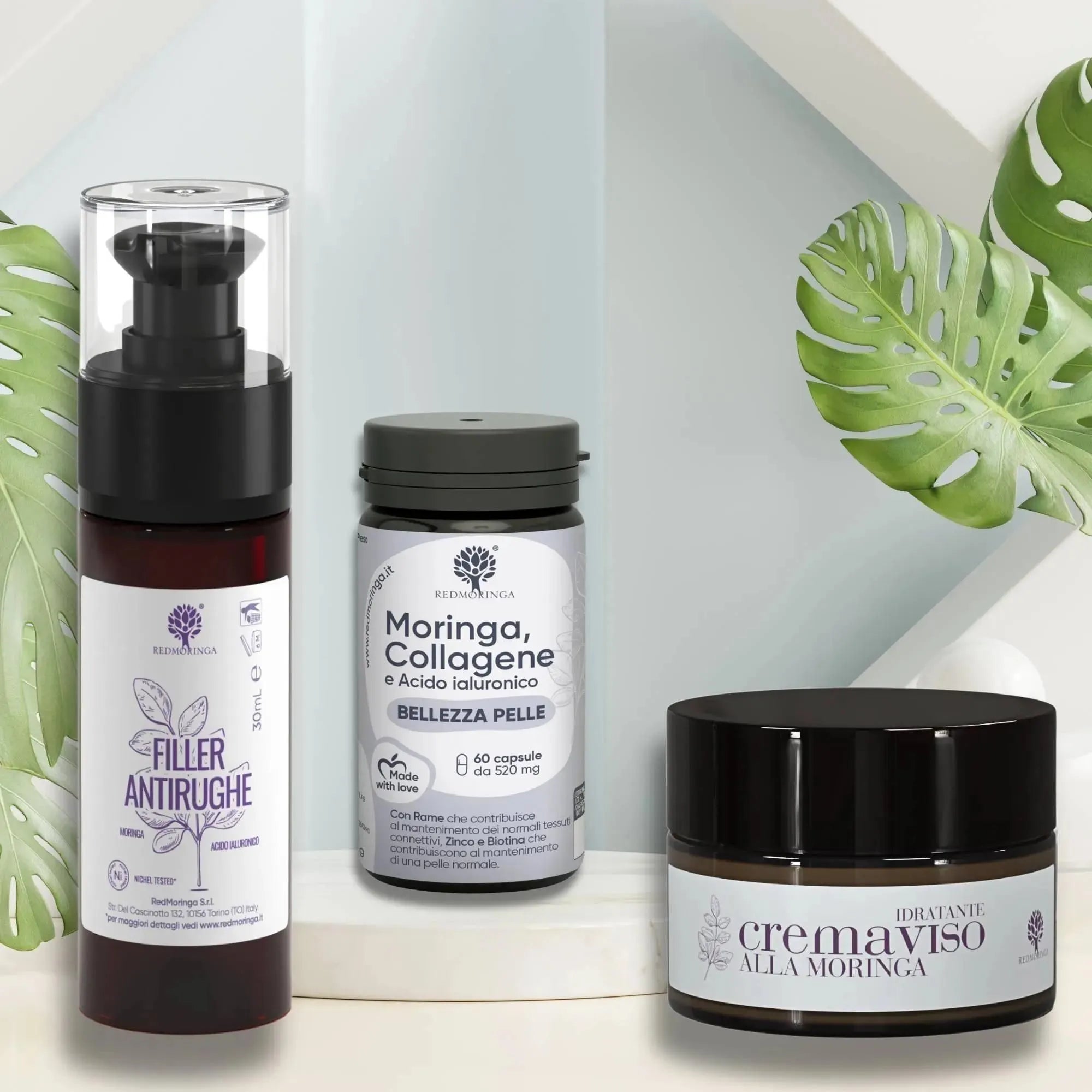 RedMoringa Trattamento Viso Antirughe IN & OUT kit completo