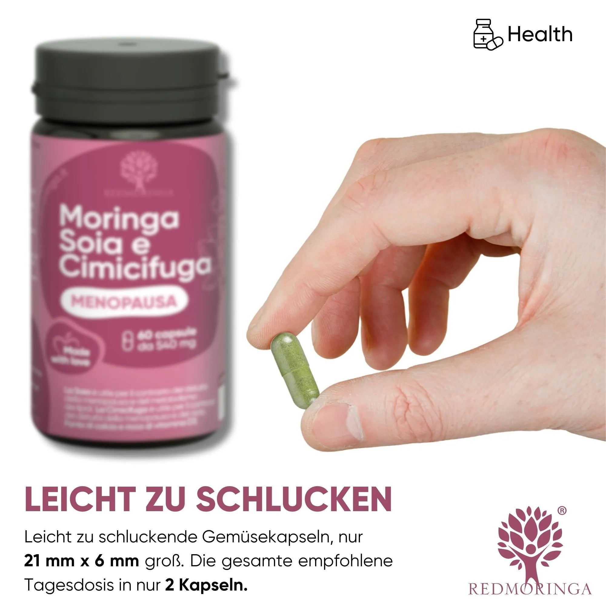 RedMoringa Menopausa Integratore Vampate 60 Capsule Isoflavoni