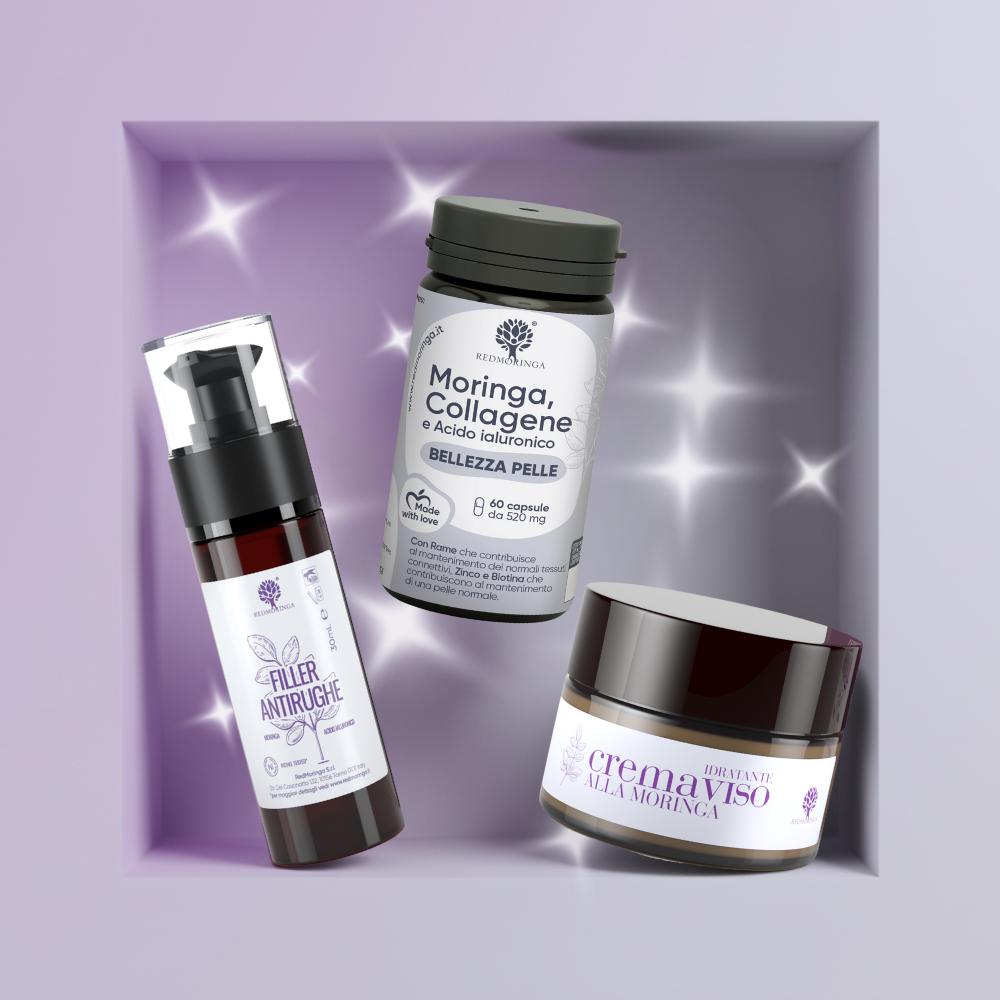RedMoringa Trattamento Viso Antirughe IN & OUT kit completo