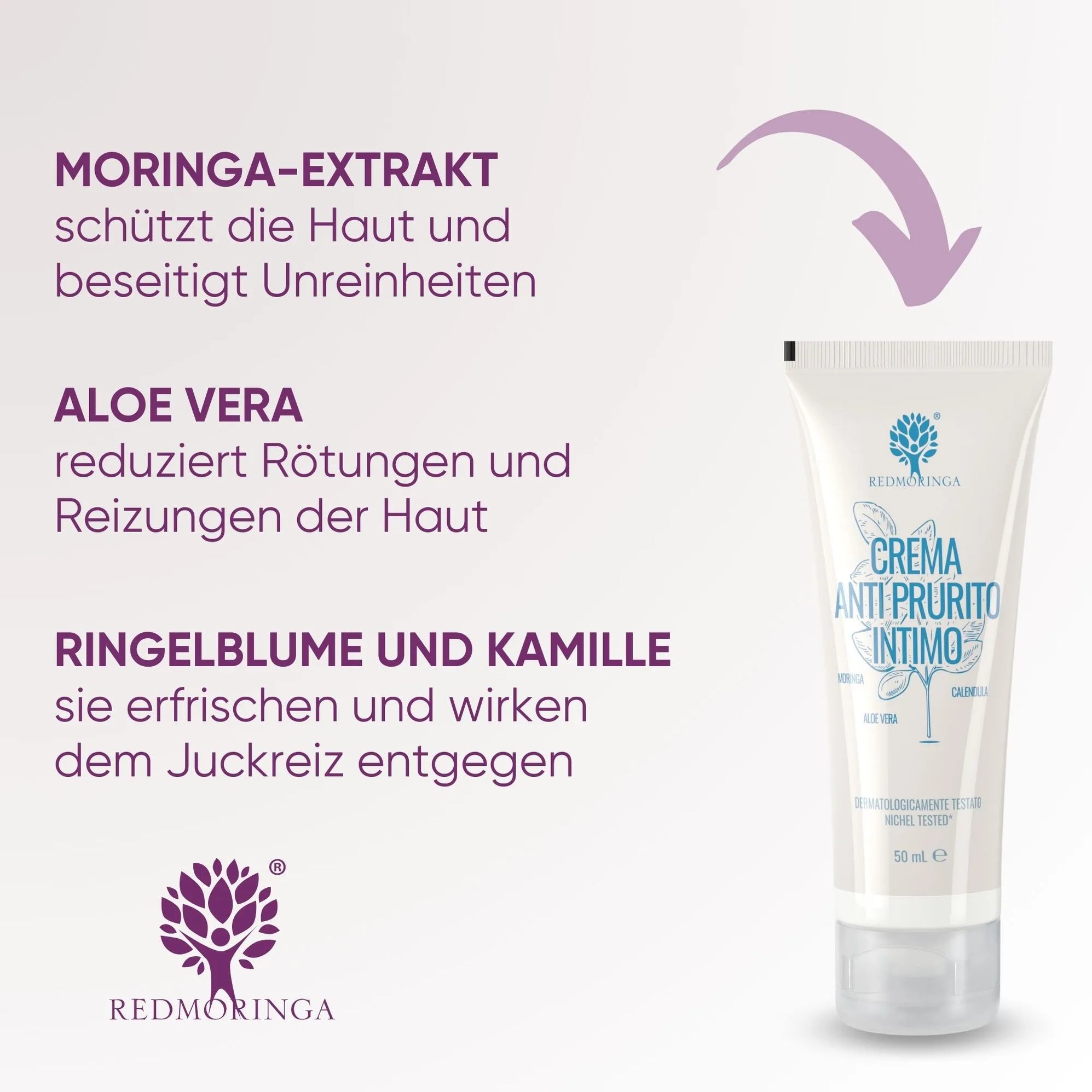 RedMoringa Crema intima Aloe Moringa Calendula prurito