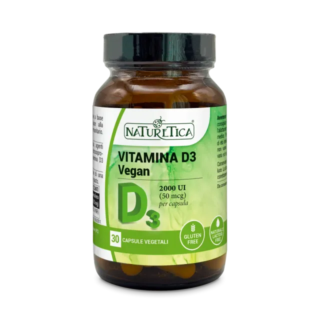 Naturetica Vitamina D3 Vegan integratore 2000 UI ossa e difese