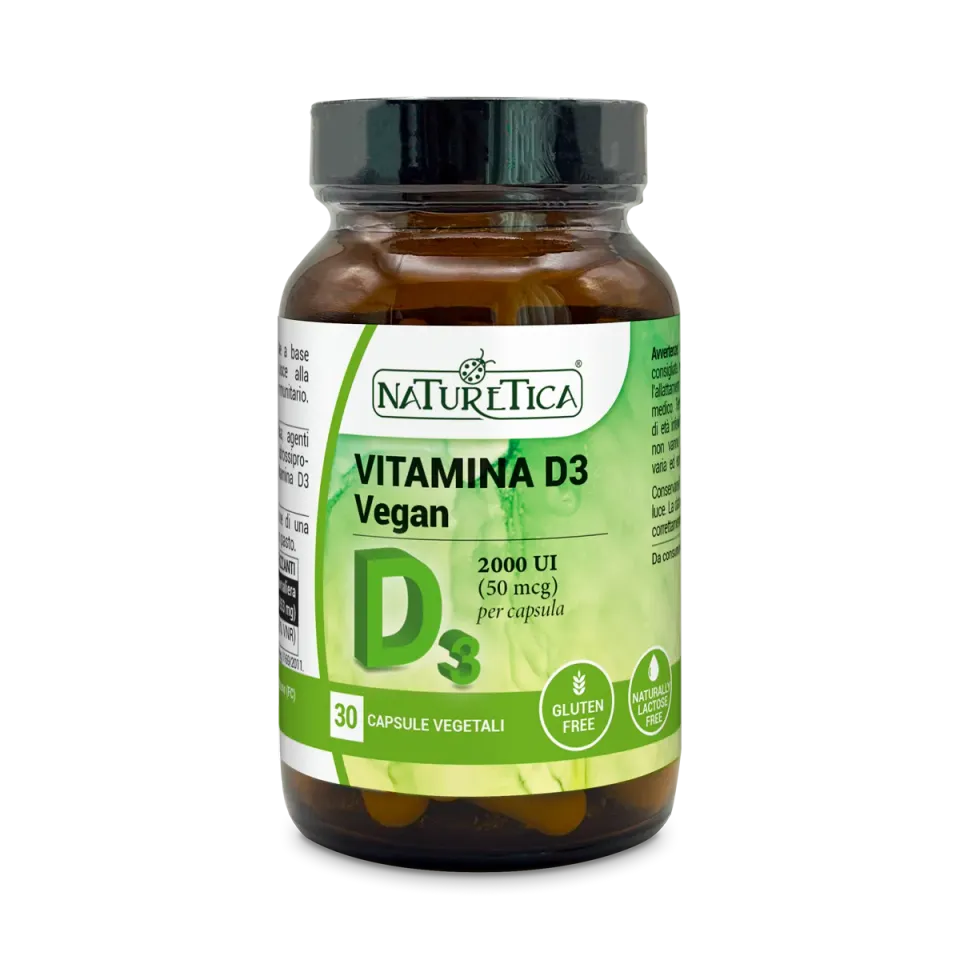 Naturetica Vitamina D3 Vegan integratore 2000 UI ossa e difese