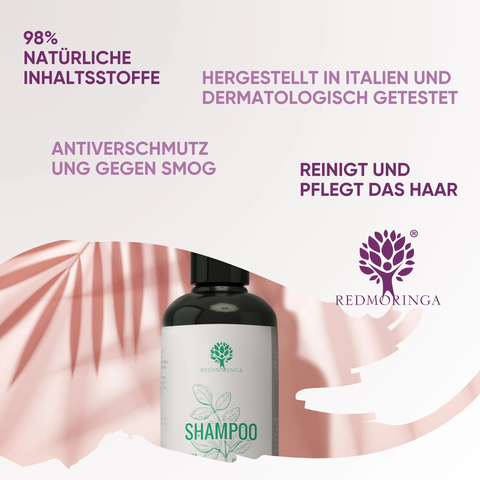 RedMoringa Shampoo Rinforzante Anti-Inquinamento Moringa Capelli Fini