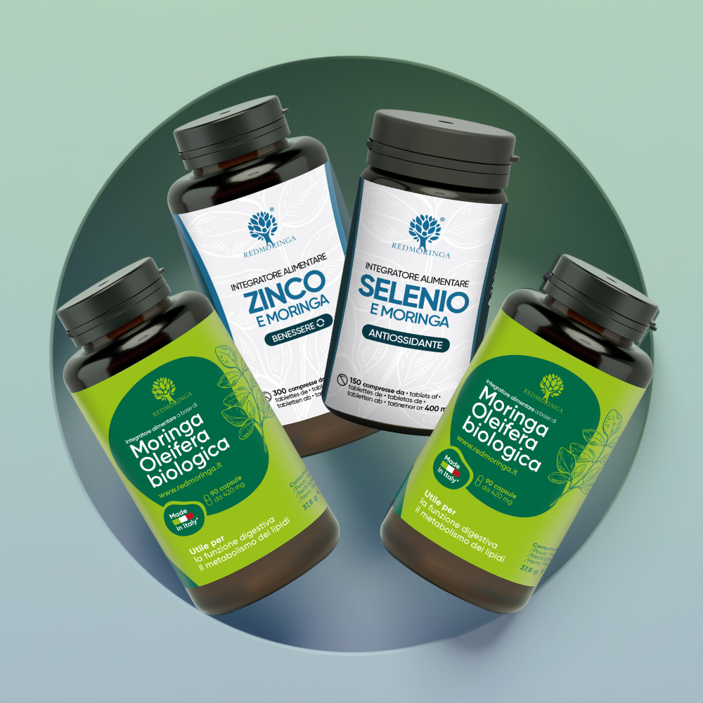 RedMoringa Trattamento Antiossidante integratore moringa zinco 4 flaconi