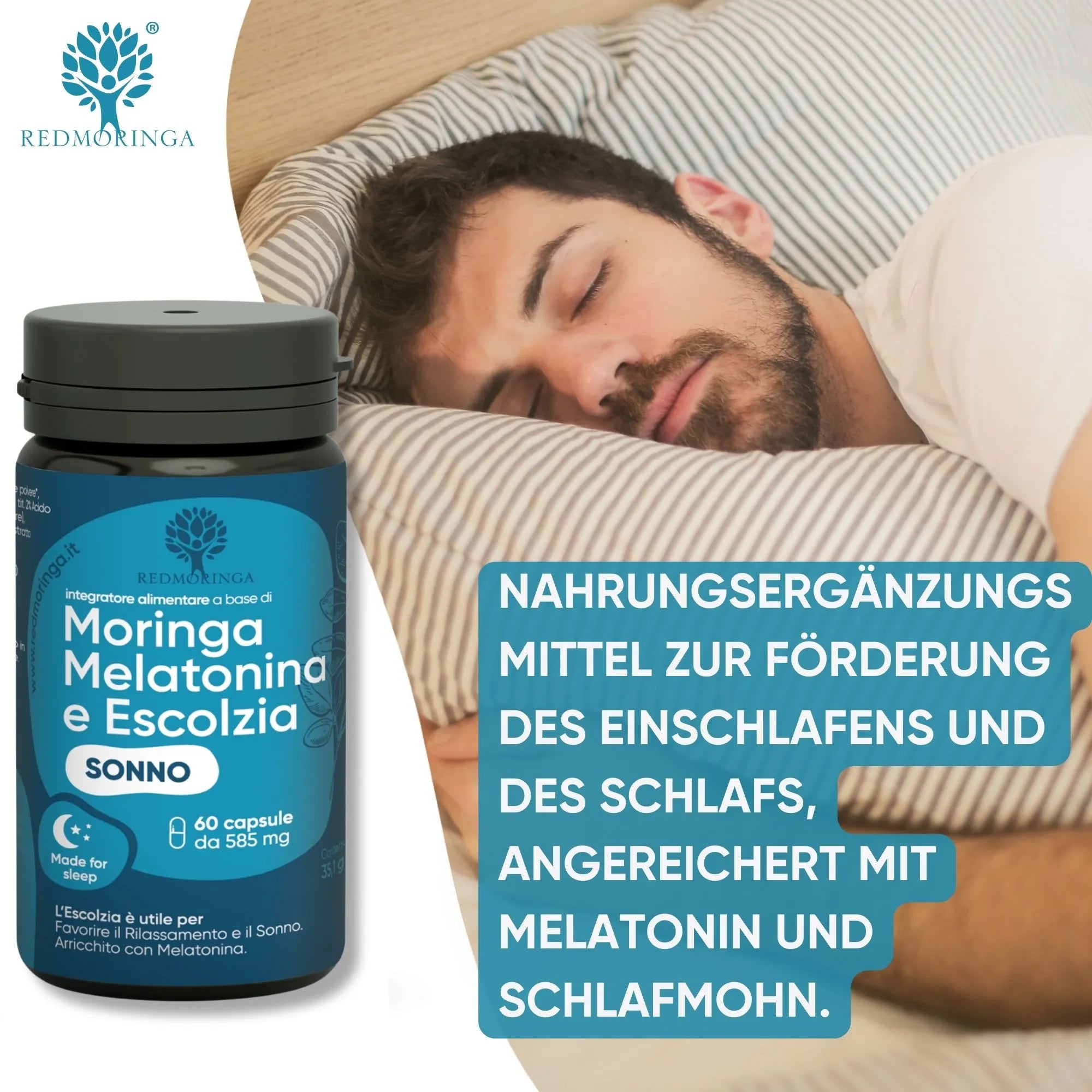RedMoringa Set Relax e Sonno trattamento 5-HTP melatonina stress