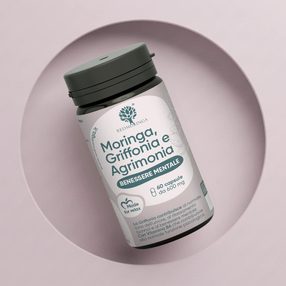 RedMoringa Griffonia 5HTP integratore 60 capsule per stress
