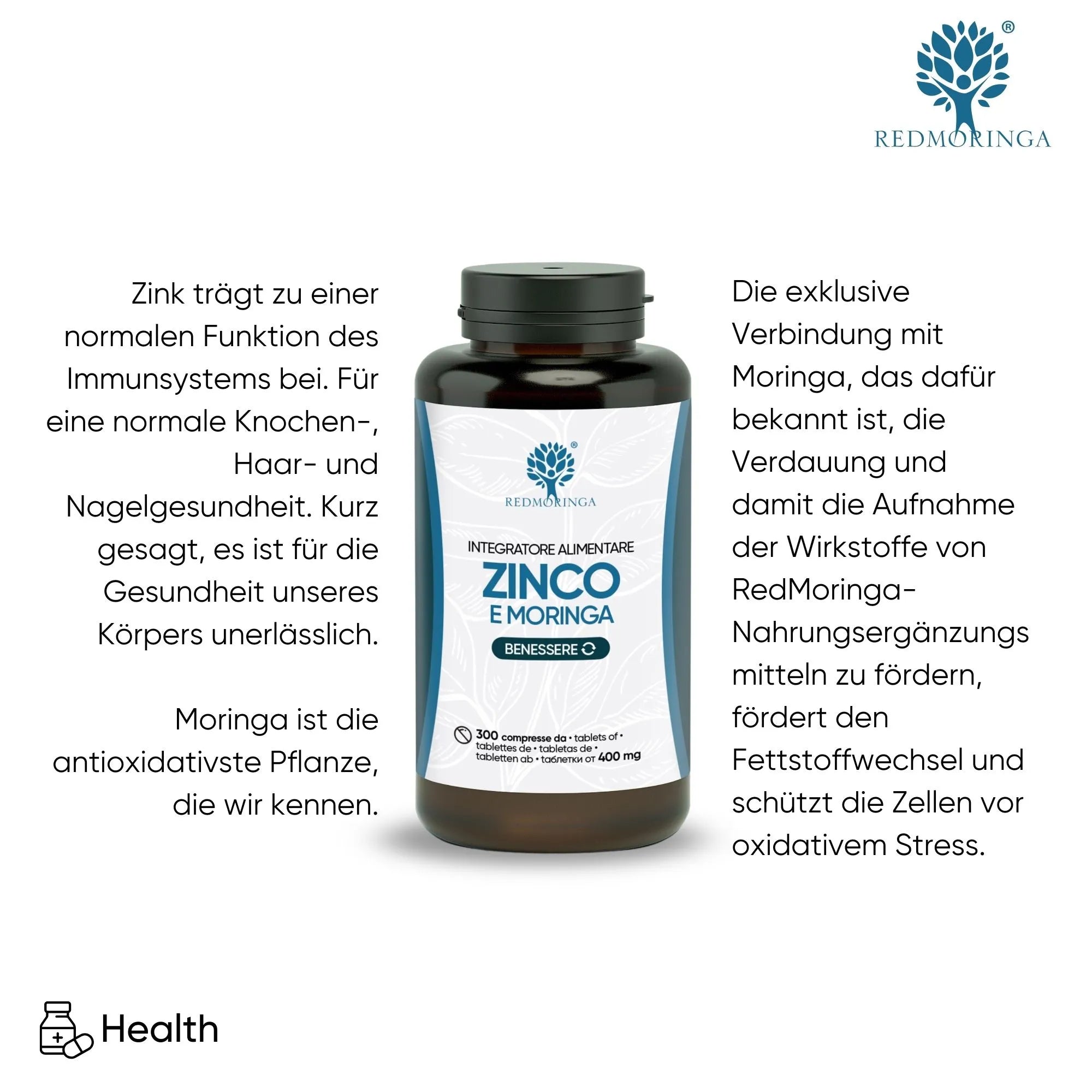 RedMoringa Acne integratore zinco moringa 1 flacone