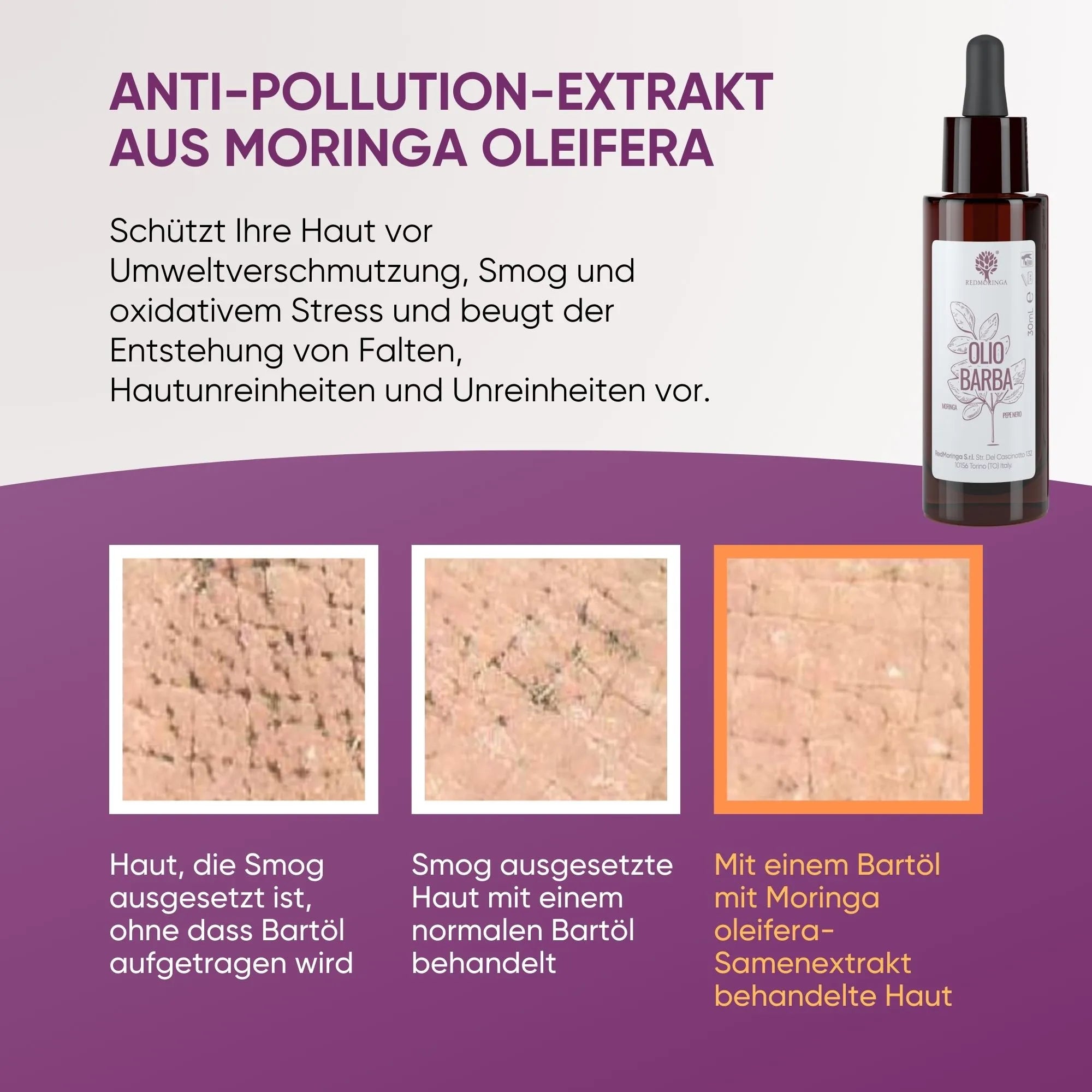 RedMoringa Barba Moringa olio barba argan nutriente pepe nero