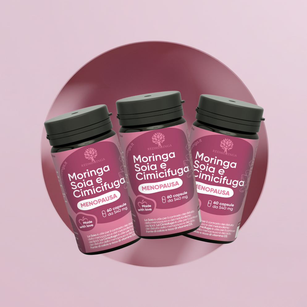 RedMoringa Menopausa Isoflavoni Moringa integratore 60 capsule vampate