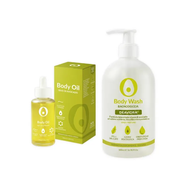 Deavocado Care Bundle kit corpo olio e detergente pelle secca