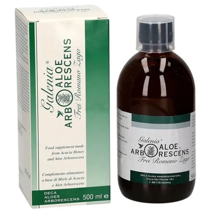 Aloe di Padre Zago Galenia Aloe Arborescens integratore 500 ml miele