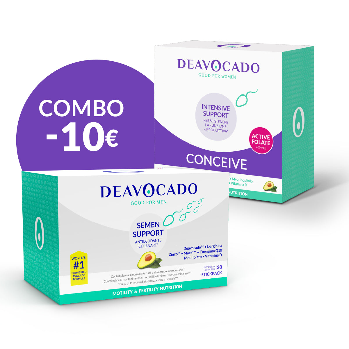 Deavocado Conceive Semen Combo integratore coppia fertilita