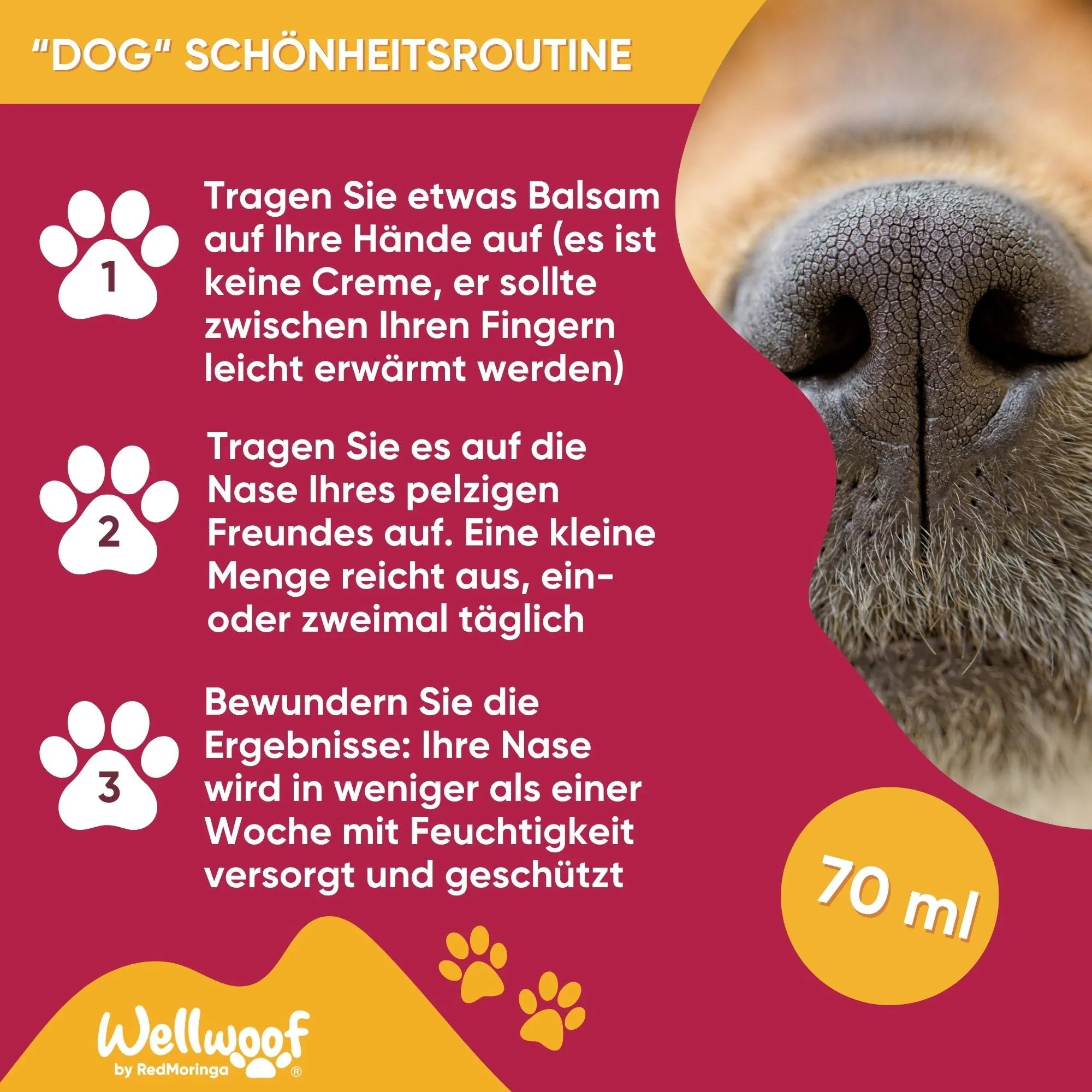 WellWoof Crema Naso Cane e Gatto Balsamo Moringa Naturale