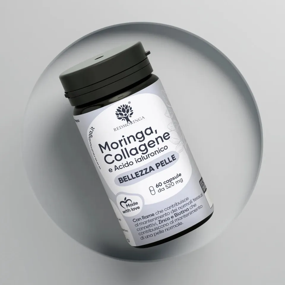 RedMoringa Pelle Perfetta Collagene e Acido Ialuronico Integratore 1 Flacone