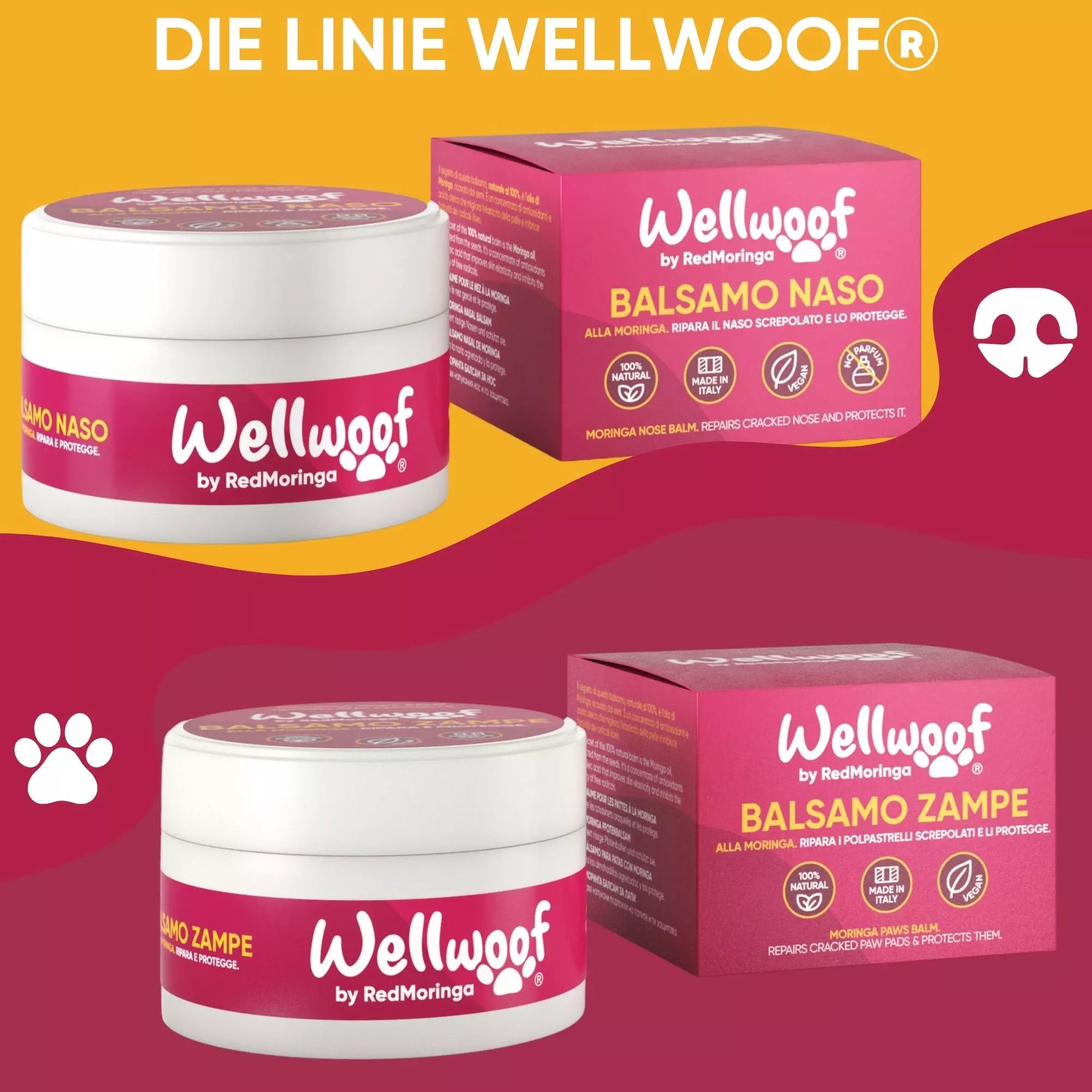 WellWoof Crema Naso Cane e Gatto Balsamo Moringa Naturale