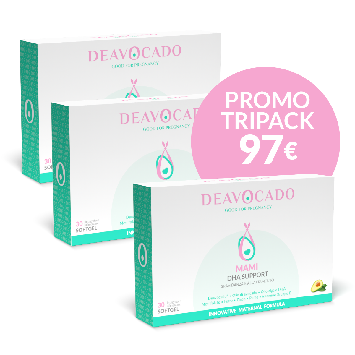 Deavocado Mami integratore gravidanza DHA 30 softgel