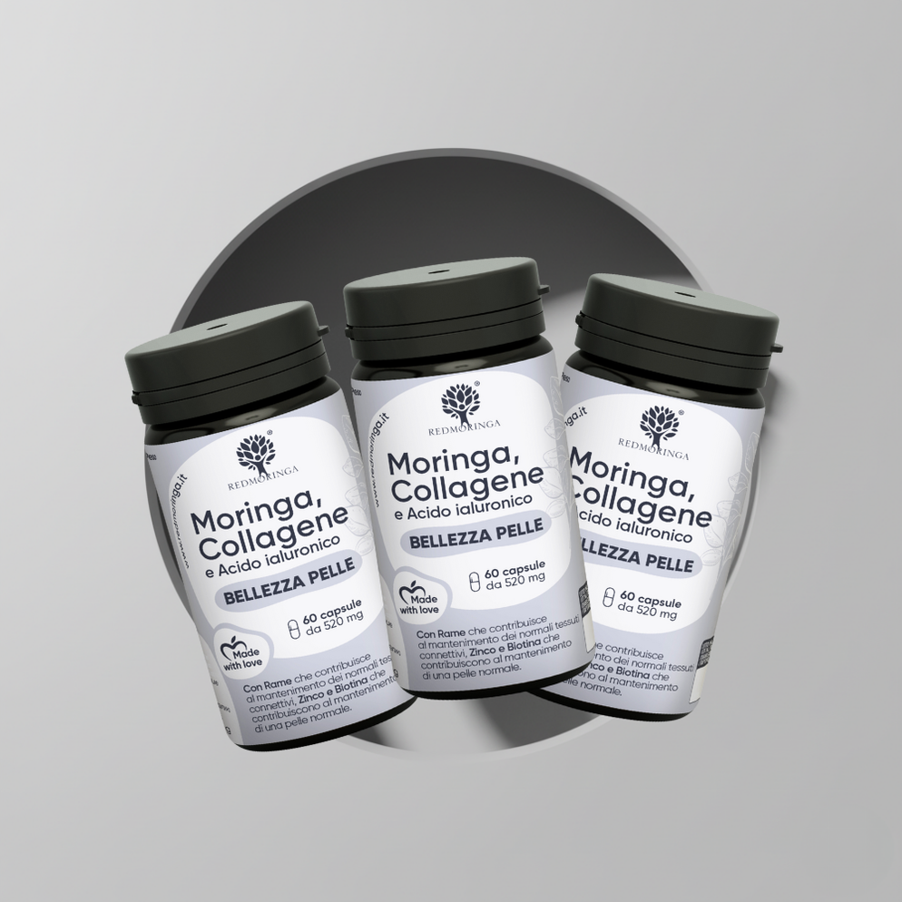 RedMoringa Integratore Collagene Acido Ialuronico Moringa Pelle