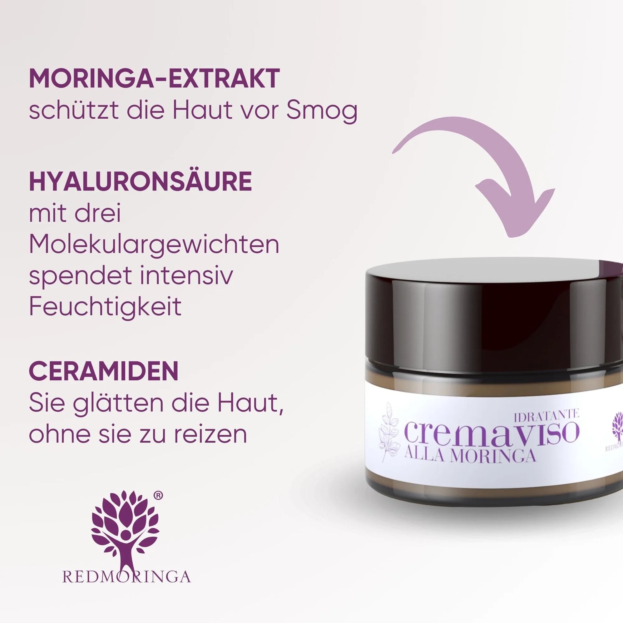 RedMoringa Moringa crema viso idratante 50 ml antirughe