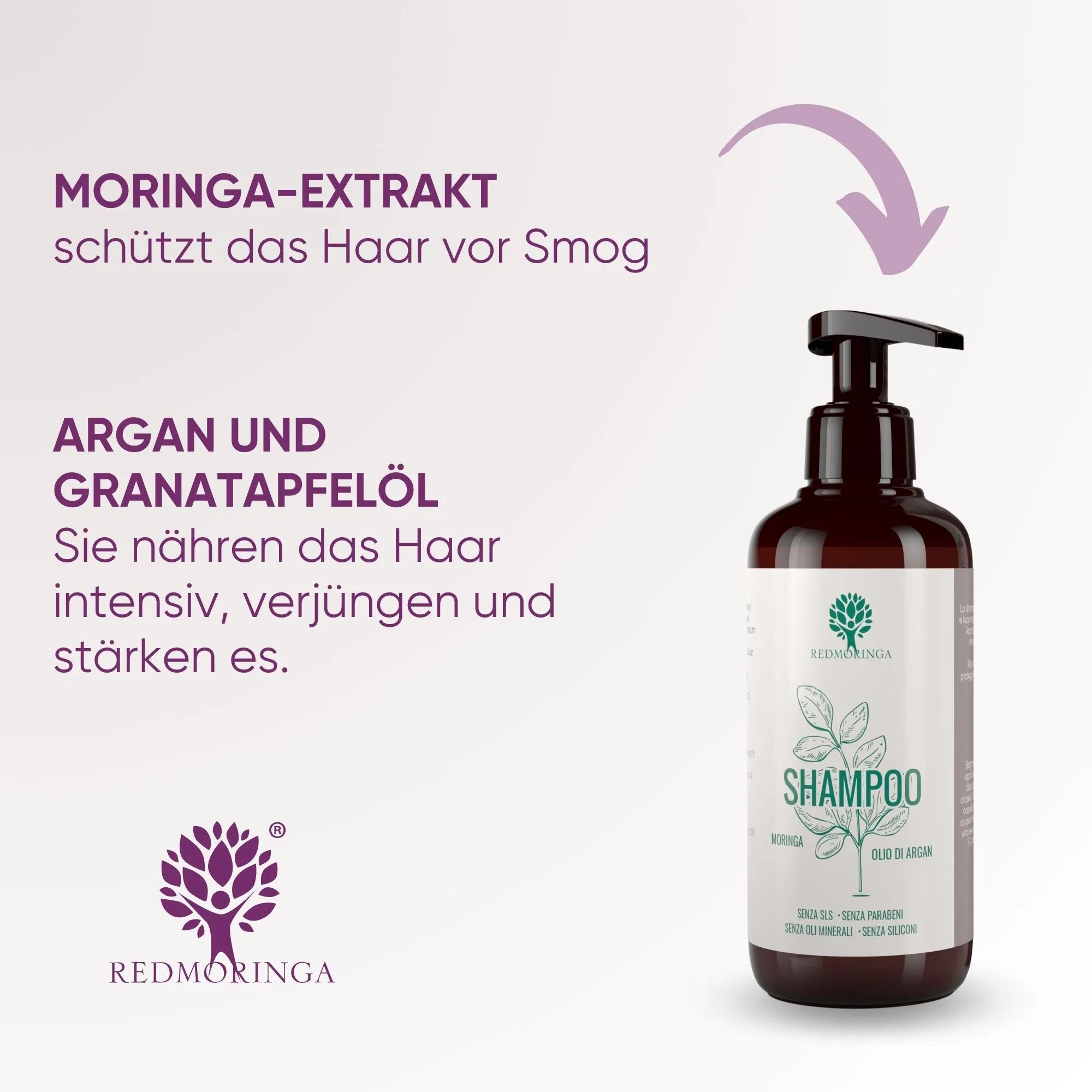 RedMoringa Shampoo Rinforzante Anti-Inquinamento Moringa Capelli Fini