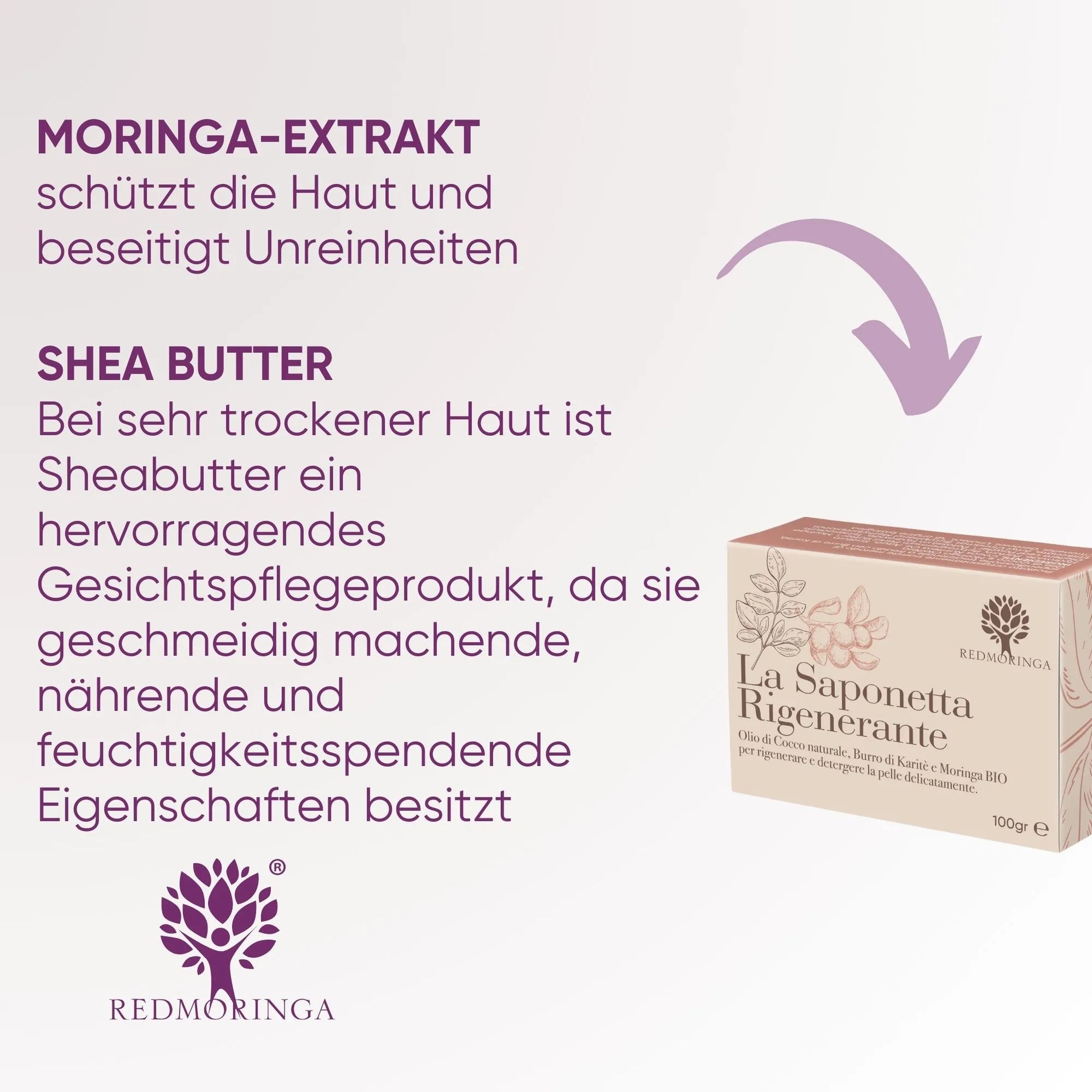 RedMoringa Shea Sapone Naturale Rigenerante al Burro di Karite