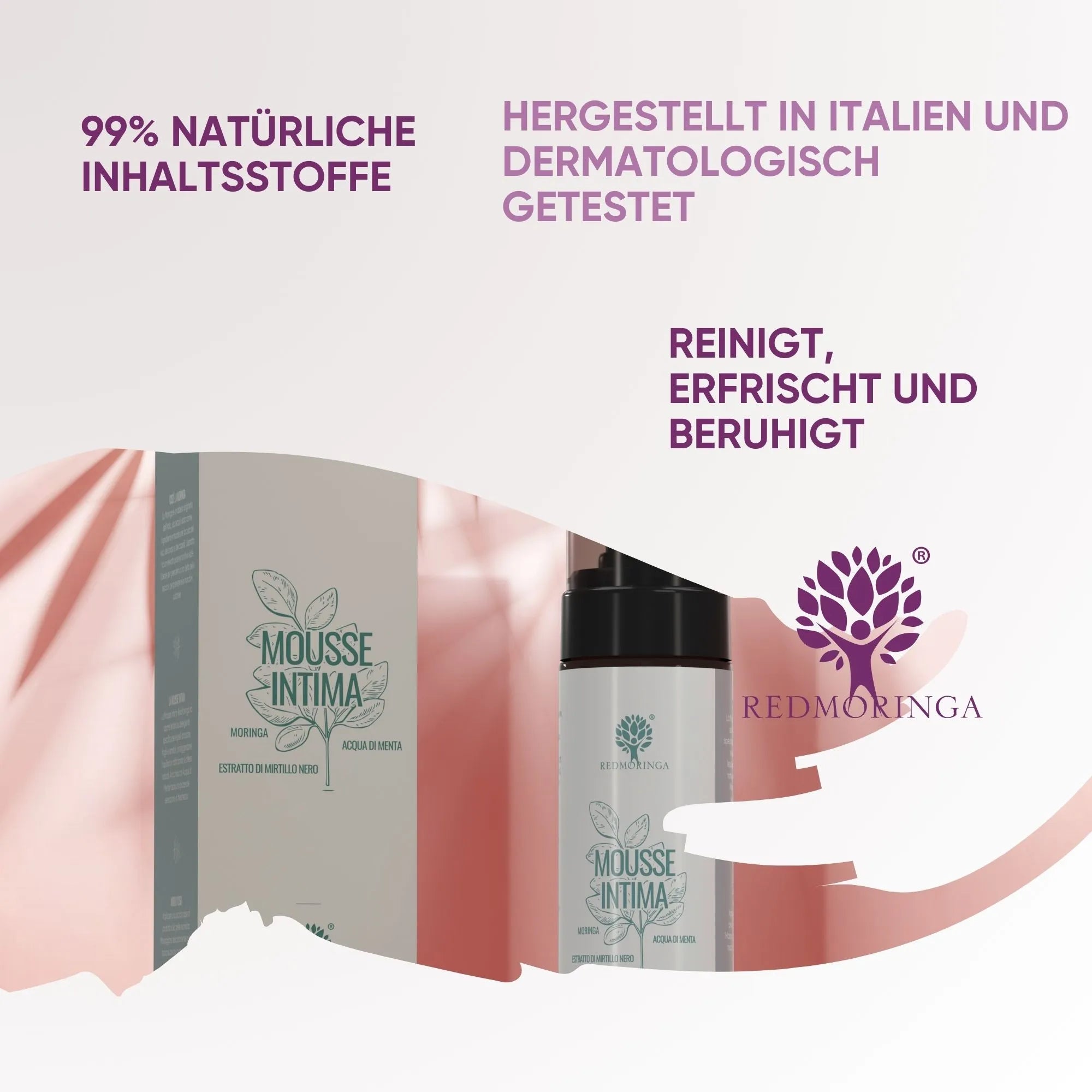 RedMoringa Mousse Detergente Intimo menta mirtillo delicato