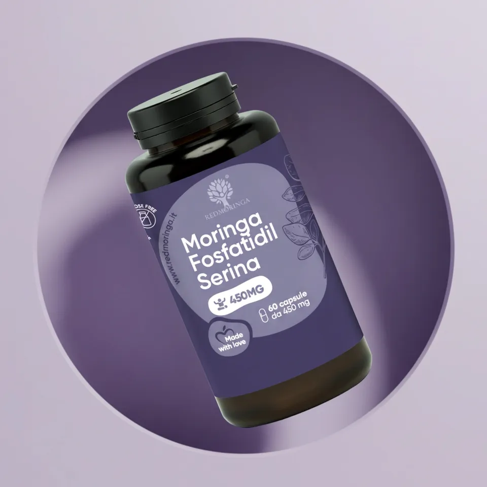 RedMoringa Fosfatidilserina 450 mg Moringa Integratore 1 Flacone Stress