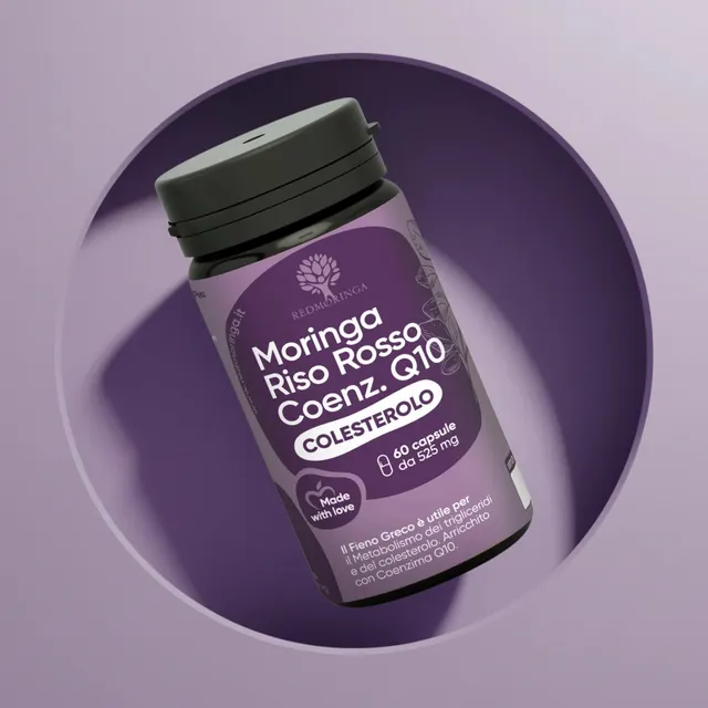 RedMoringa Colesterolo Integratore Riso Rosso Q10 1 Flacone 60 Capsule