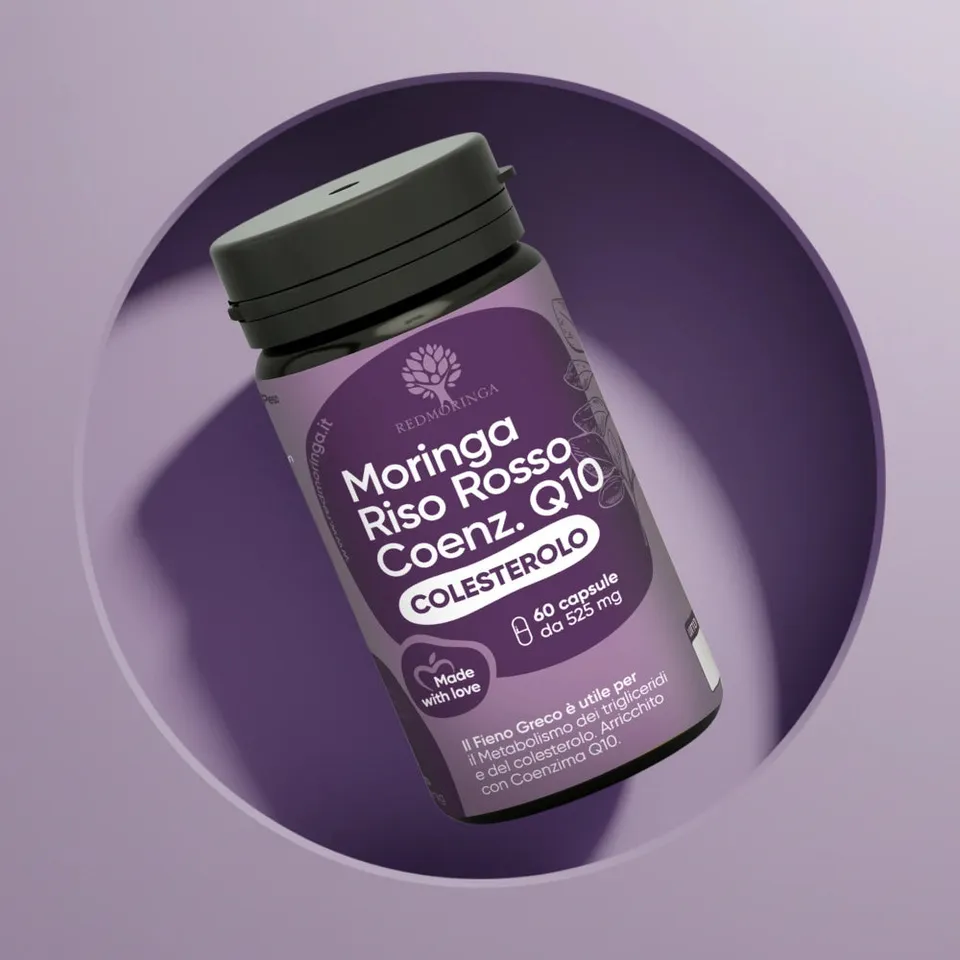 RedMoringa Colesterolo Integratore Riso Rosso Q10 1 Flacone 60 Capsule