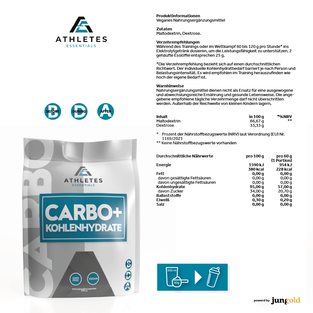 Jungold Carbo+ Polvere Carboidrati Maltodestrine 1000 g
