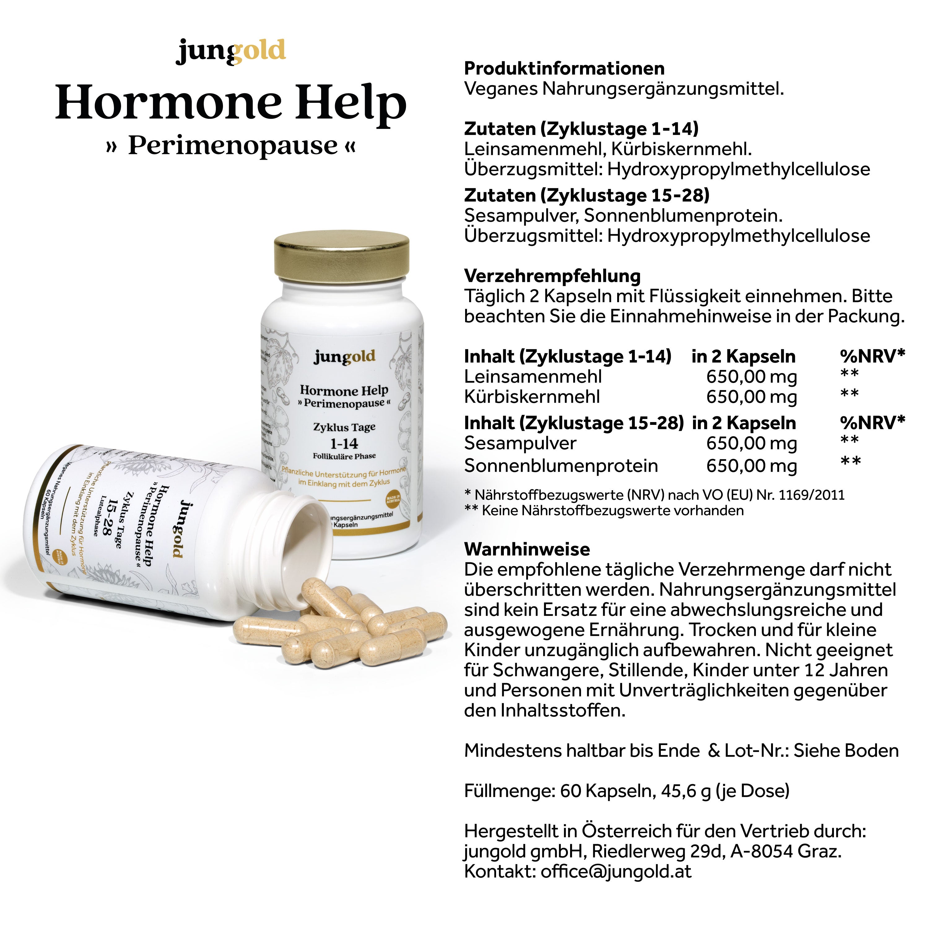 Jungold Hormone Help Perimenopause integratore vegano