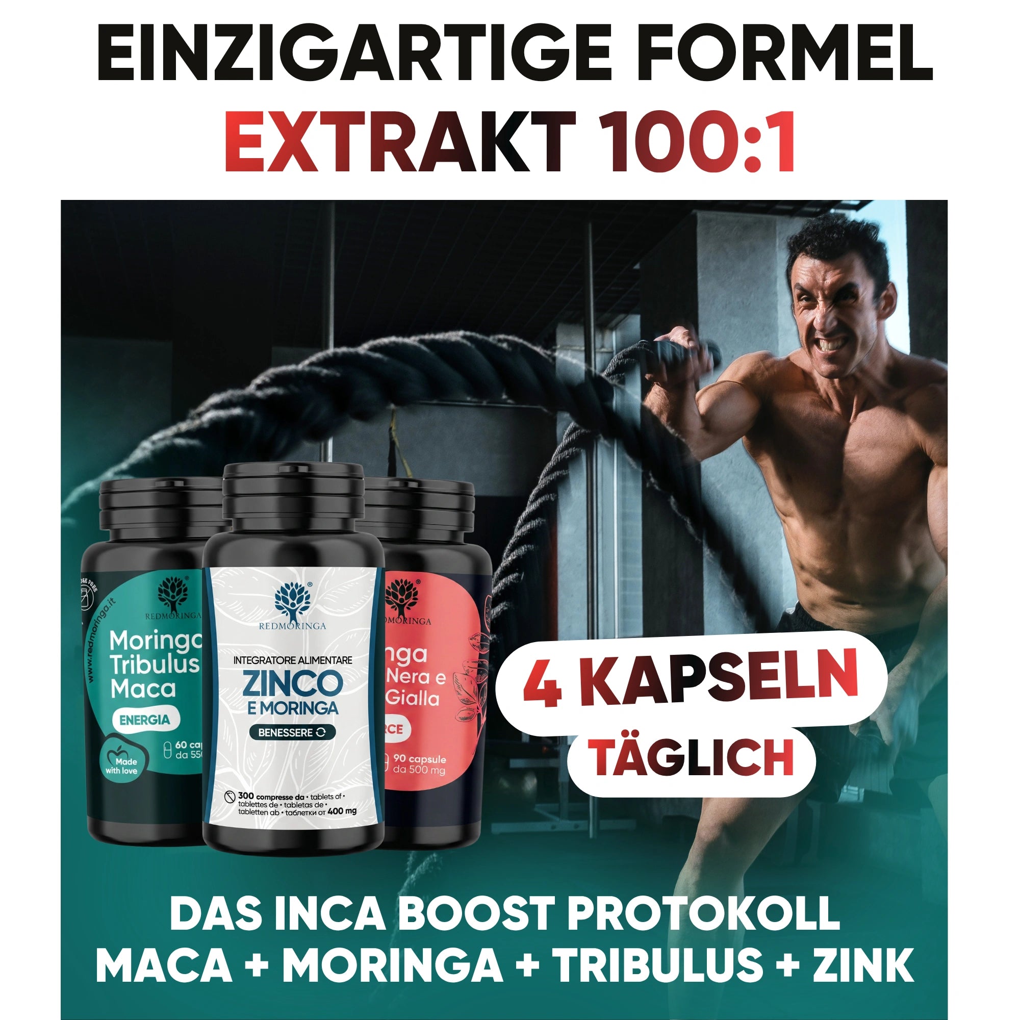 RedMoringa Inca Boost protocollo integratore testosterone uomo