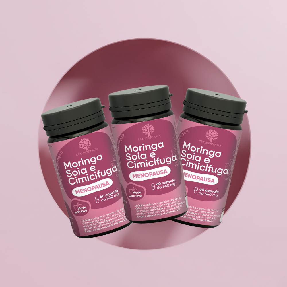 RedMoringa Menopausa Integratore Vampate 60 Capsule Isoflavoni