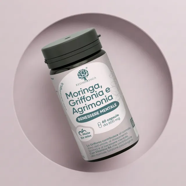 RedMoringa Griffonia 5HTP Agrimonia e Moringa Integratore 1 Flacone