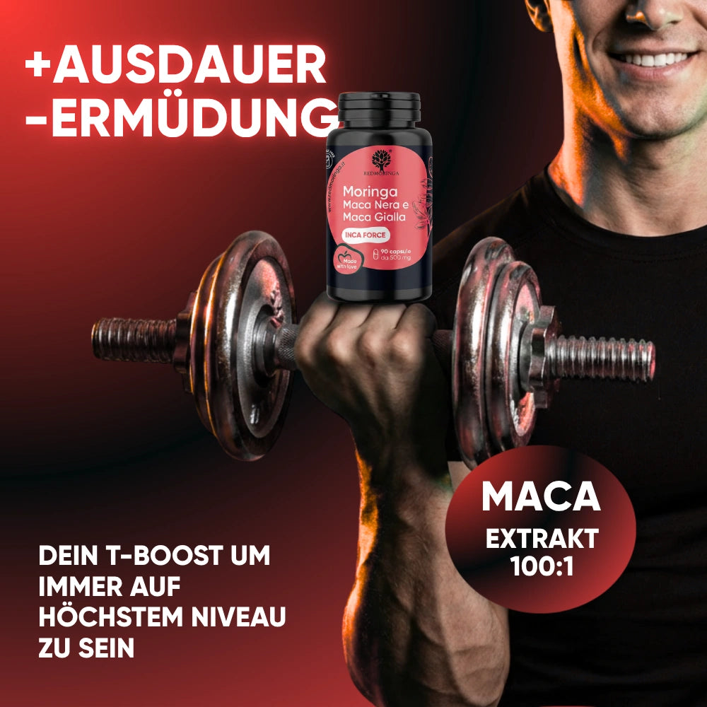 RedMoringa Inca Force integratore maca nera e gialla 1 flacone energia