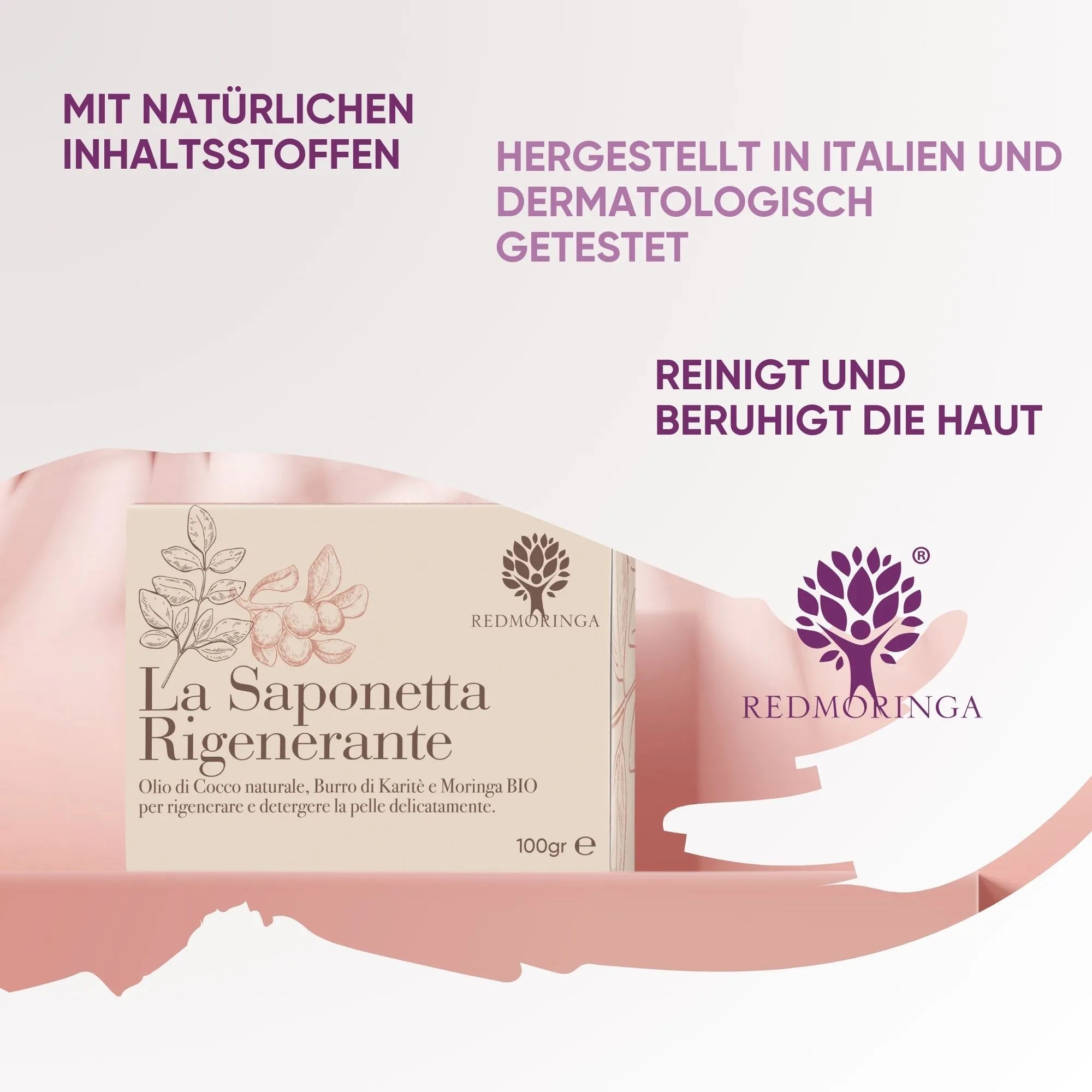 RedMoringa Saponetta Rigenerante Karite Saponetta Viso Moringa Bio