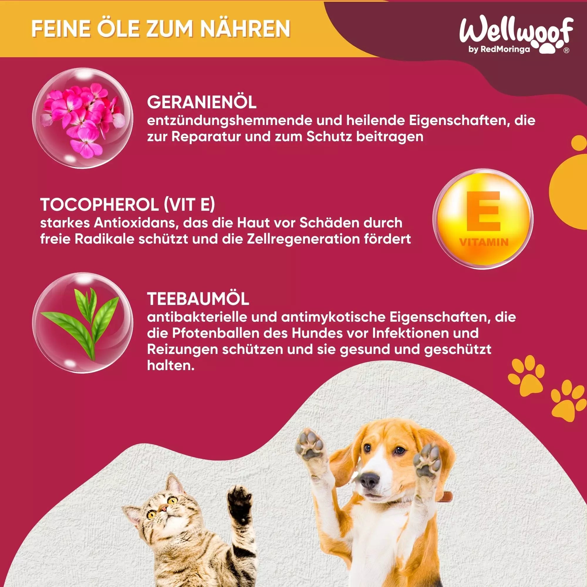 RedMoringa WellWoof Crema Zampe e Polpastrelli cani gatti naturale