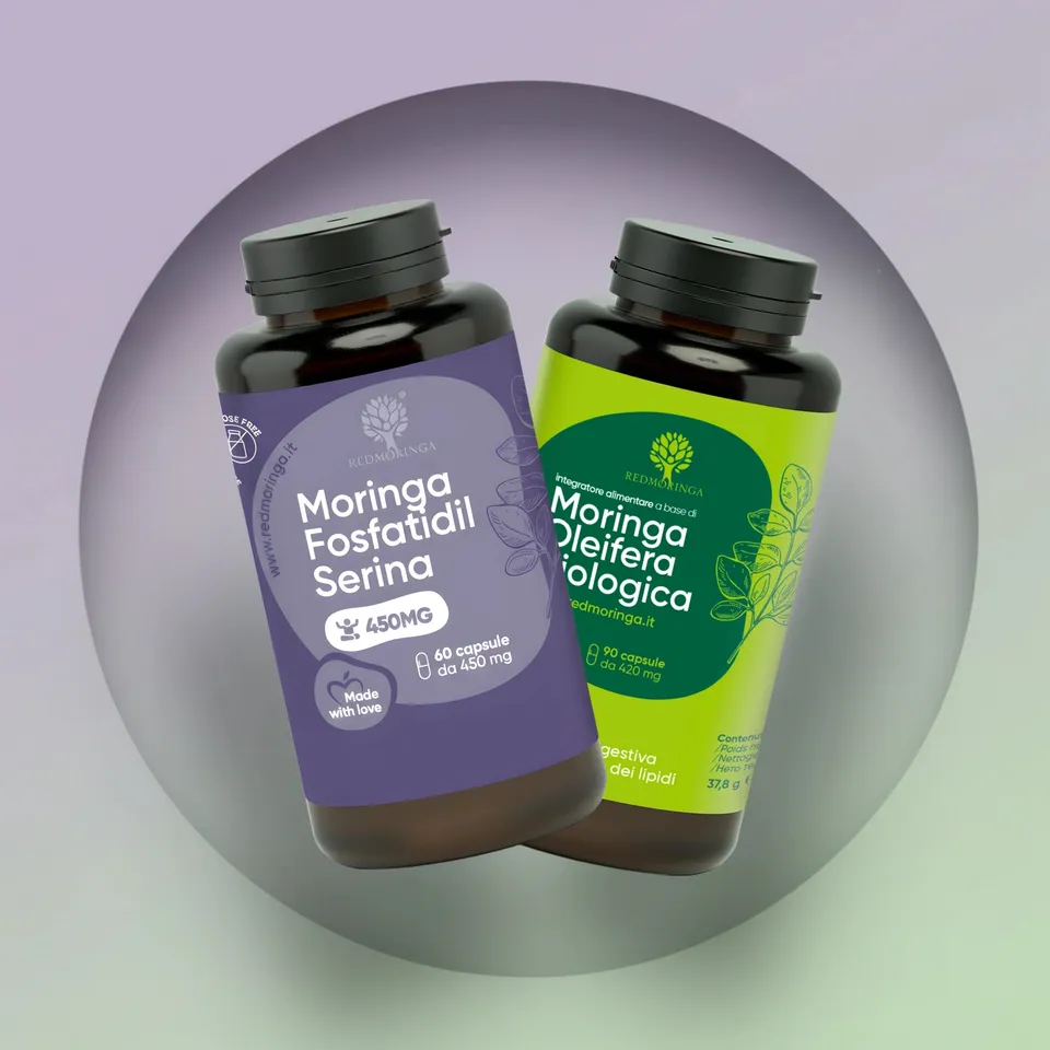 RedMoringa Low Cortisolo Fosfatidilserina 450mg integratore 2 mesi stress