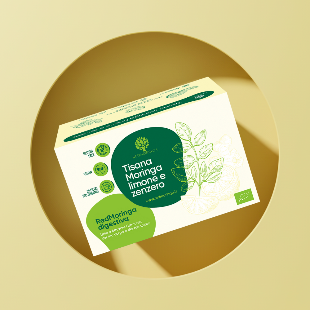RedMoringa Tisana moringa zenzero e limone tisana digestiva bio