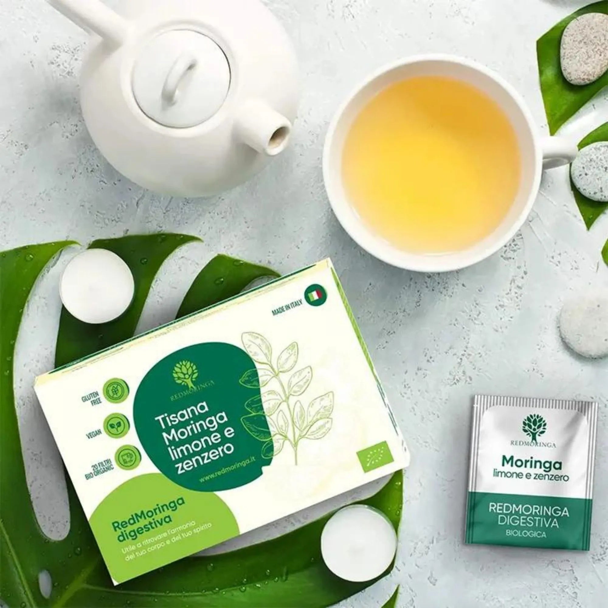 RedMoringa Tisana moringa zenzero e limone tisana digestiva bio