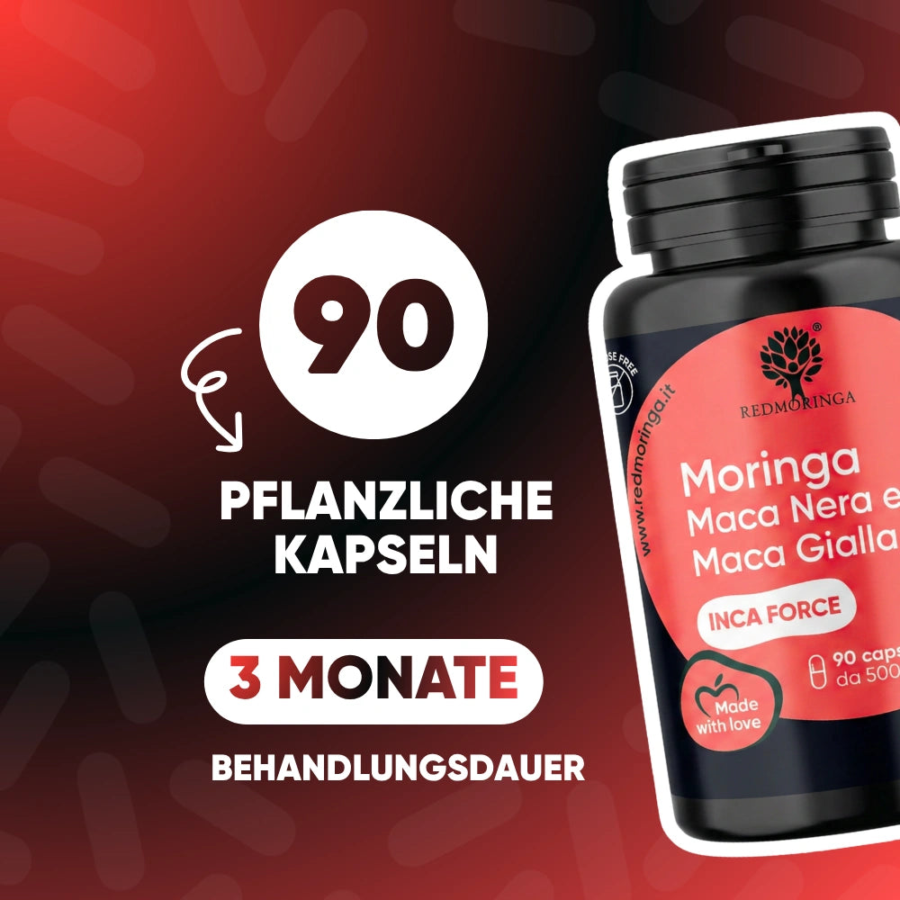 RedMoringa Inca Force integratore maca nera e gialla 1 flacone energia