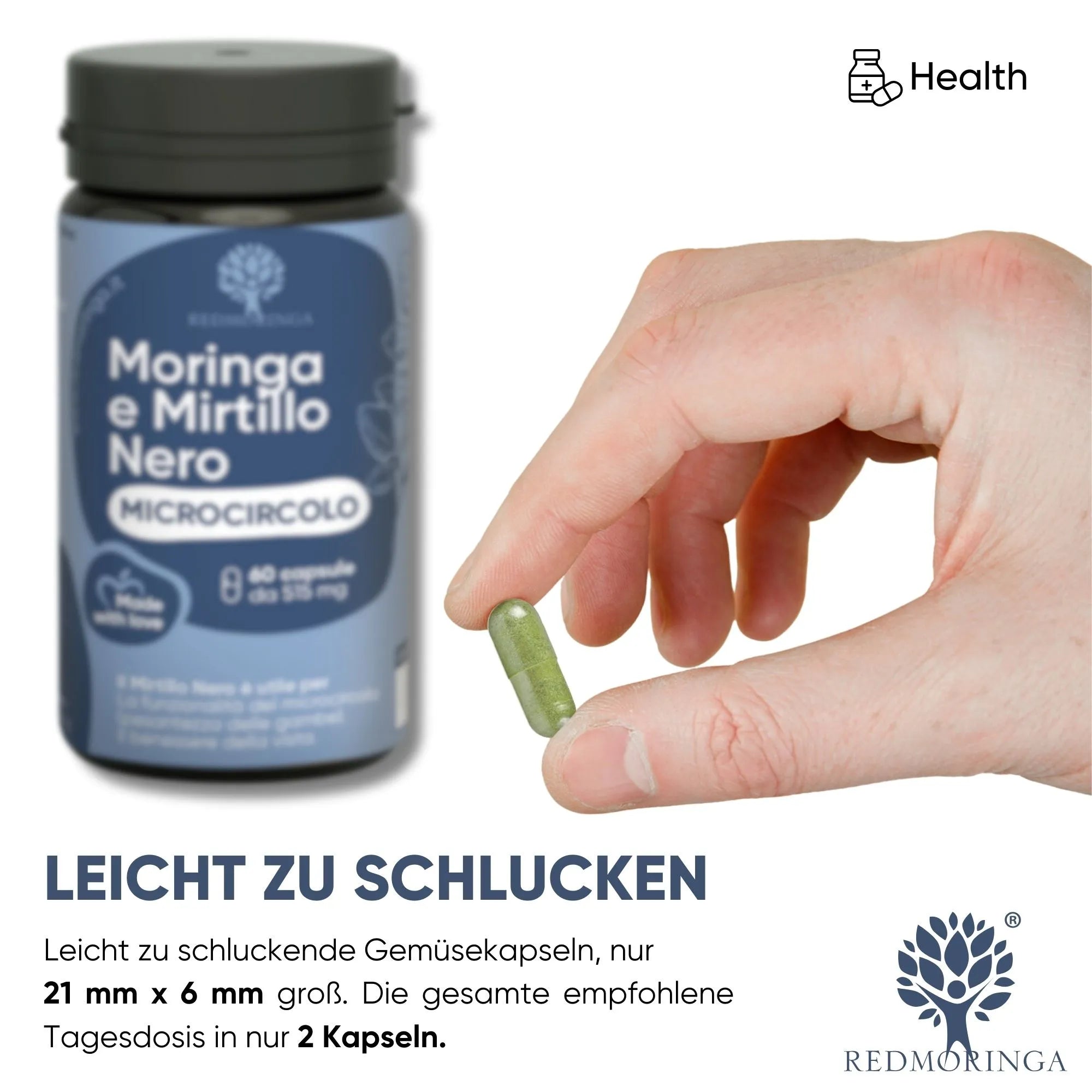 RedMoringa Microcircolo Integratore Gambe Mirtillo 60 capsule