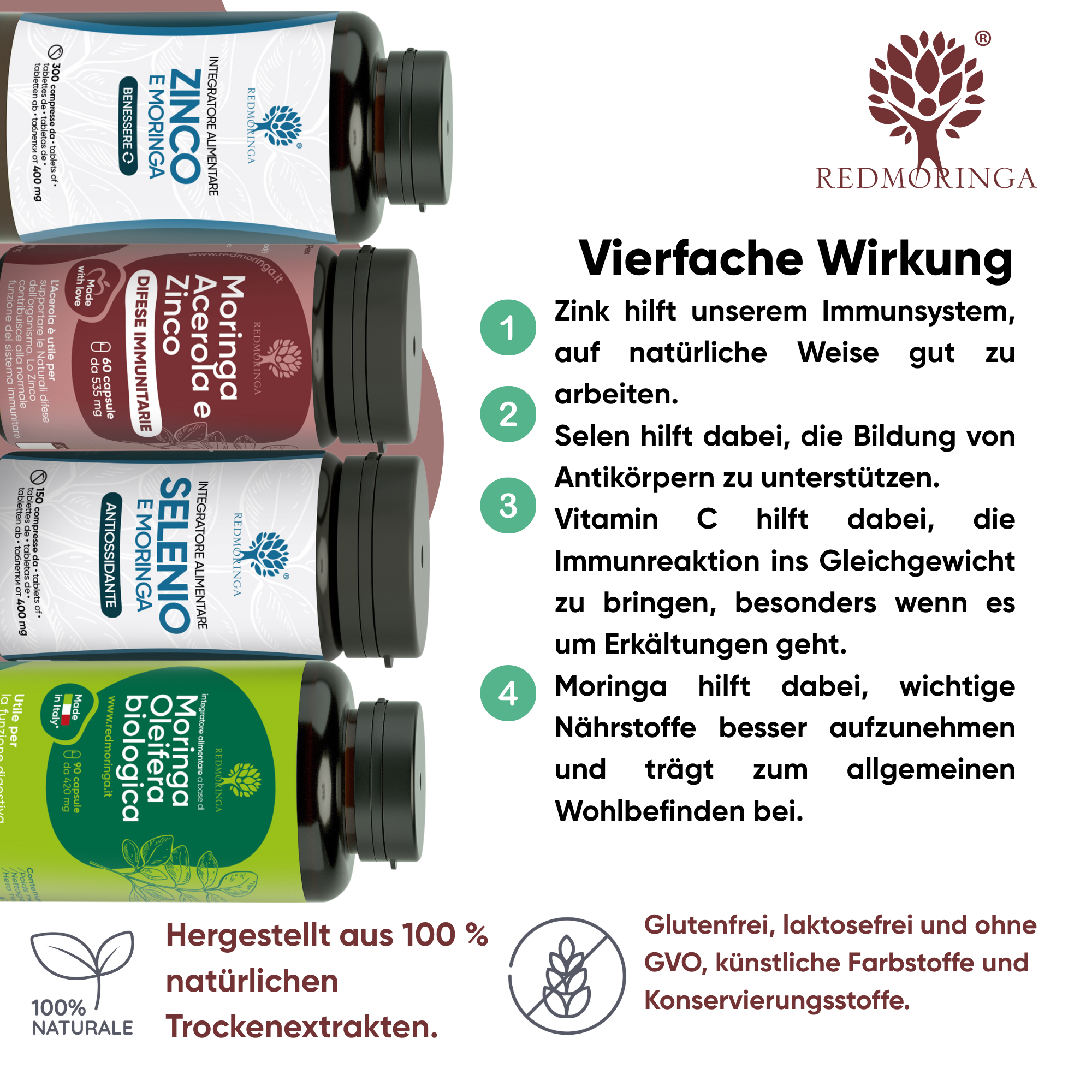 RedMoringa Trattamento Boost Difese Immunitarie zinco selenio
