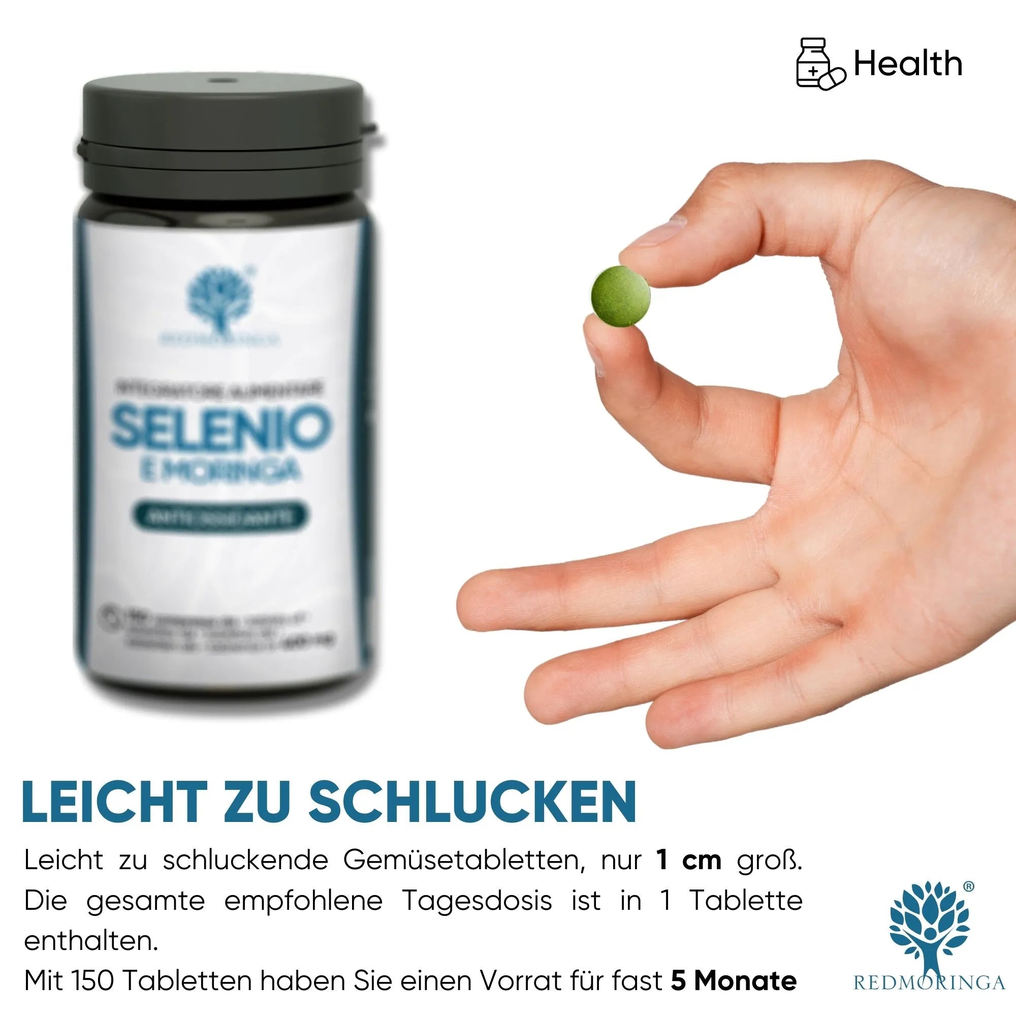 RedMoringa Selenio e Moringa Integratore 1 Flacone Tiroide