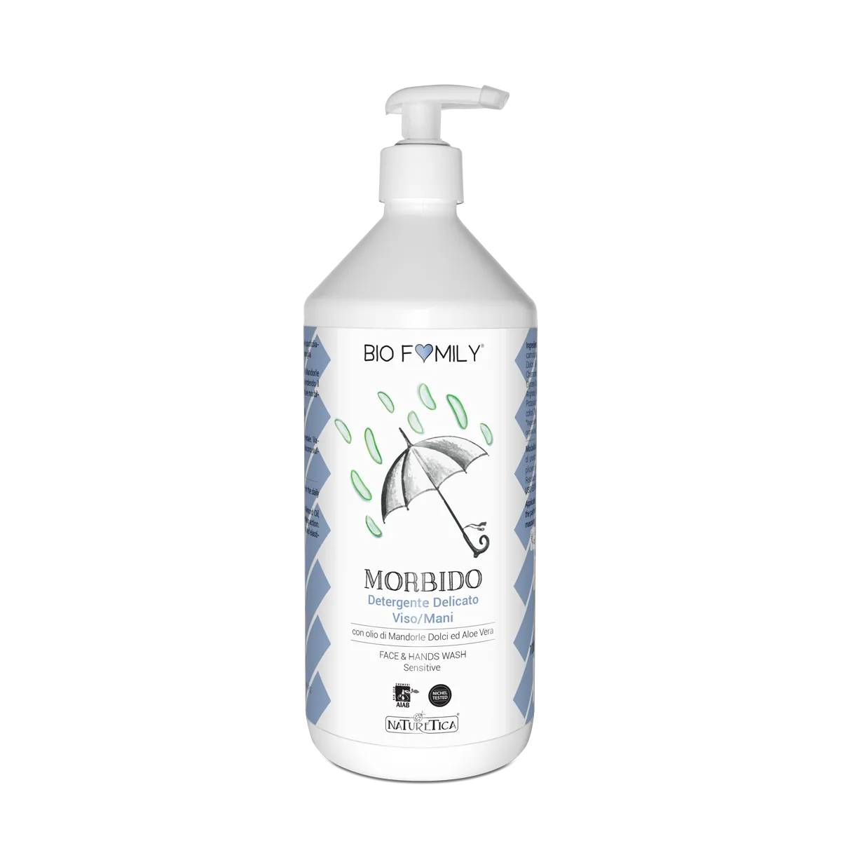 Naturetica Bielli Biofamily detergente viso mani morbido mandorle