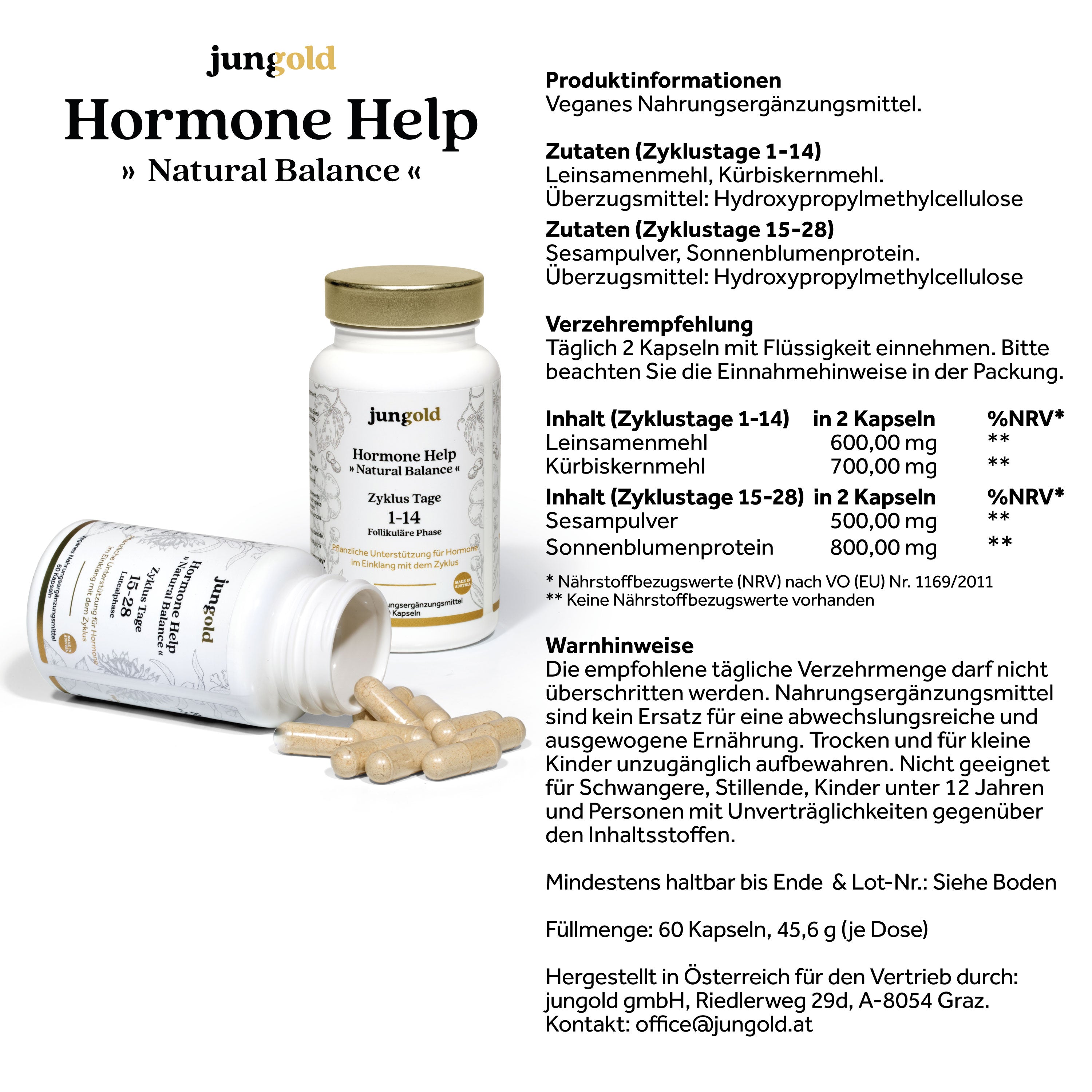 Jungold Hormone Help Natural Balance integratore ciclo vegano