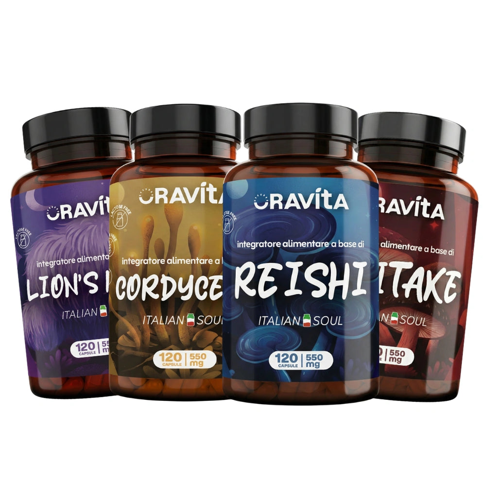 Oravita Mush Kit Integratori Funghi Cordyceps Reishi Memoria