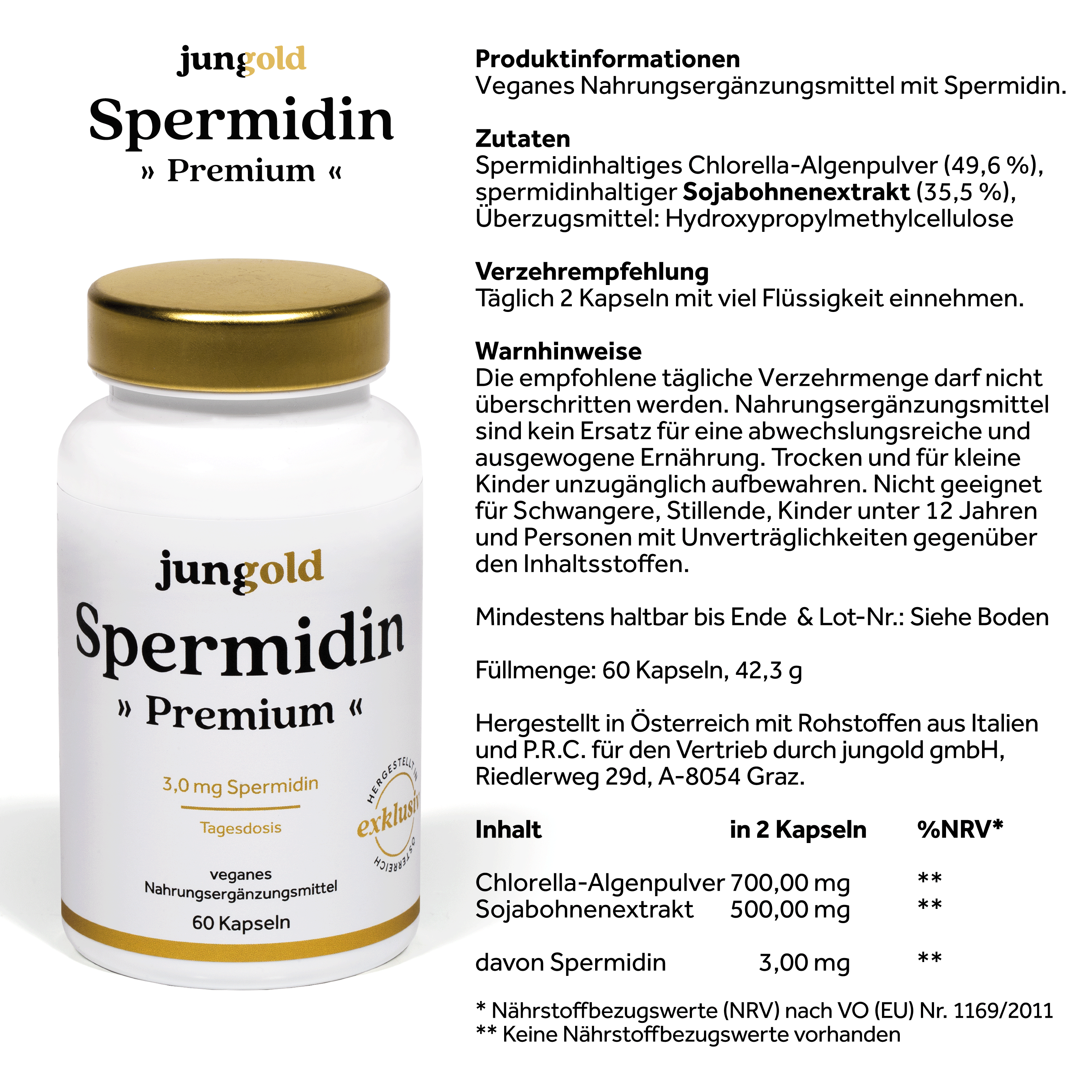 Jungold Spermidin Premium 3 mg capsule vegane