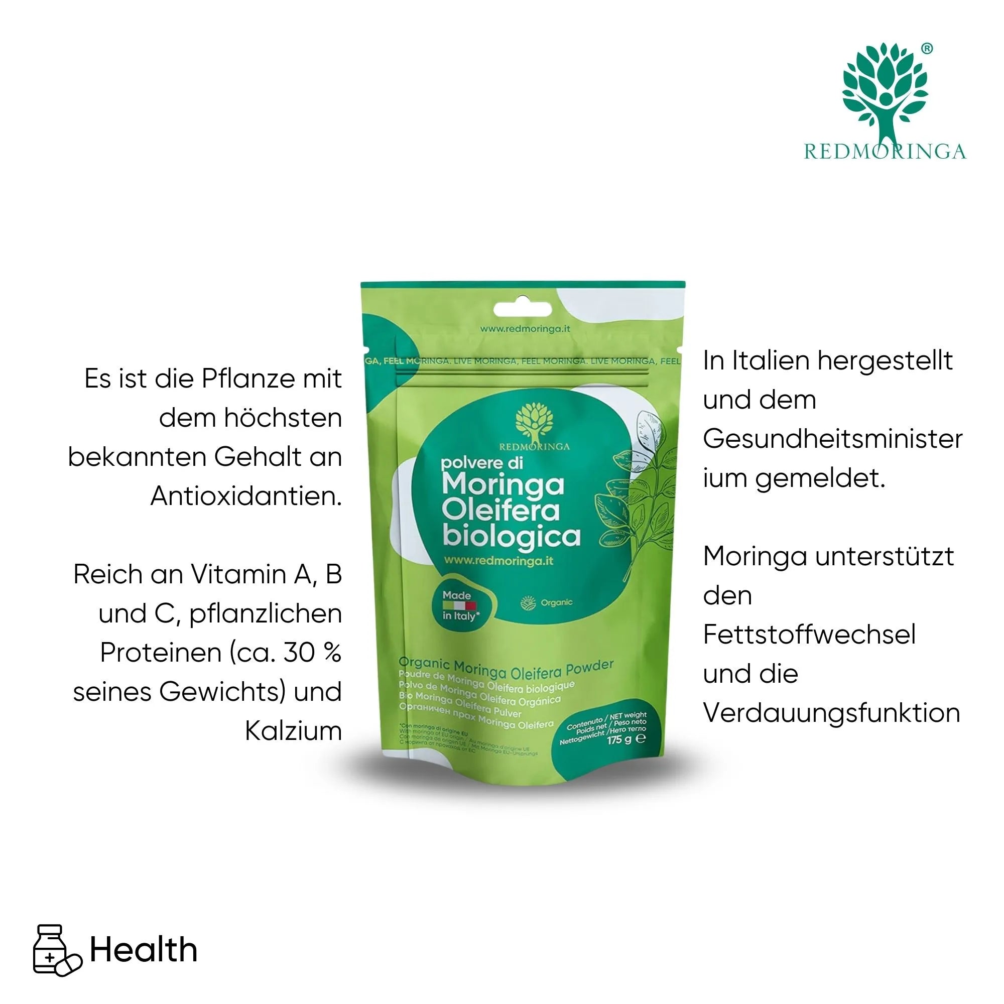 RedMoringa Moringa Biologica Polvere 175 g
