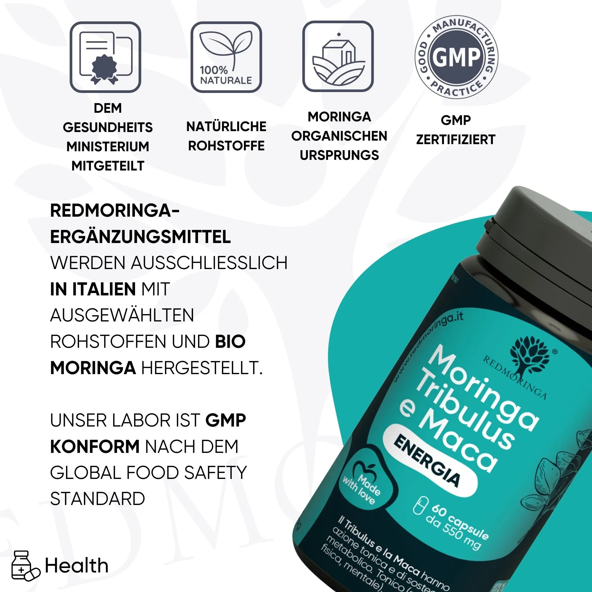 RedMoringa Tribulus Maca Integratore Energia 1 Flacone Resistenza