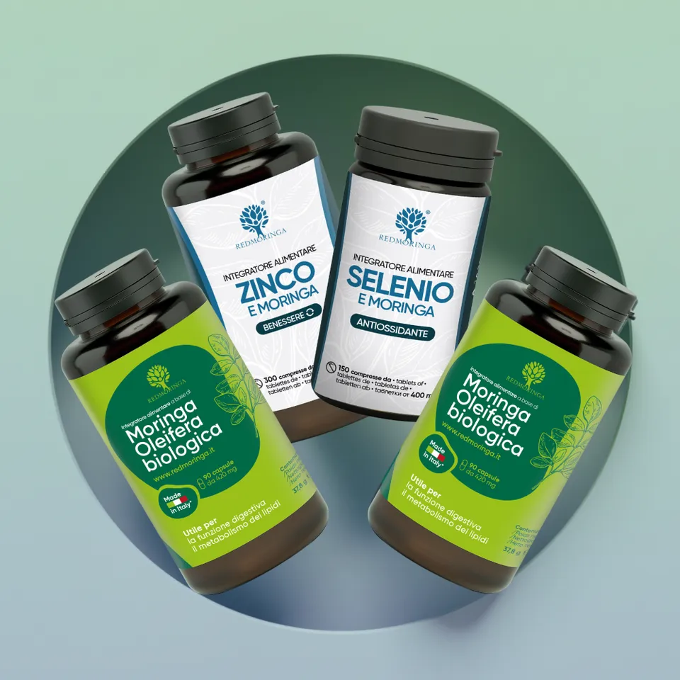 RedMoringa Trattamento Antiossidante integratore moringa zinco 4 flaconi